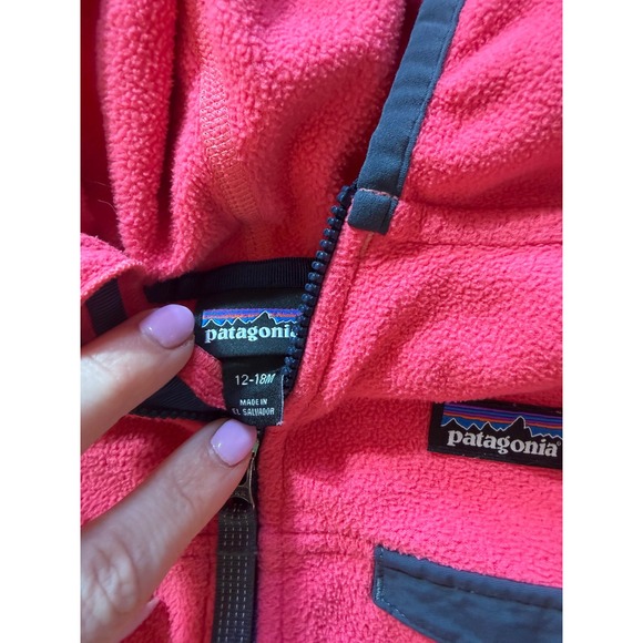 Patagonia Kids Pink Micro D Full Zip Fleece Hoodie Jacket 12-18M - Picture 4 of 4